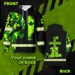 Personalized Hi-Vis Canada Veteran Hoodie with Punisher skull camo design and custom name on back