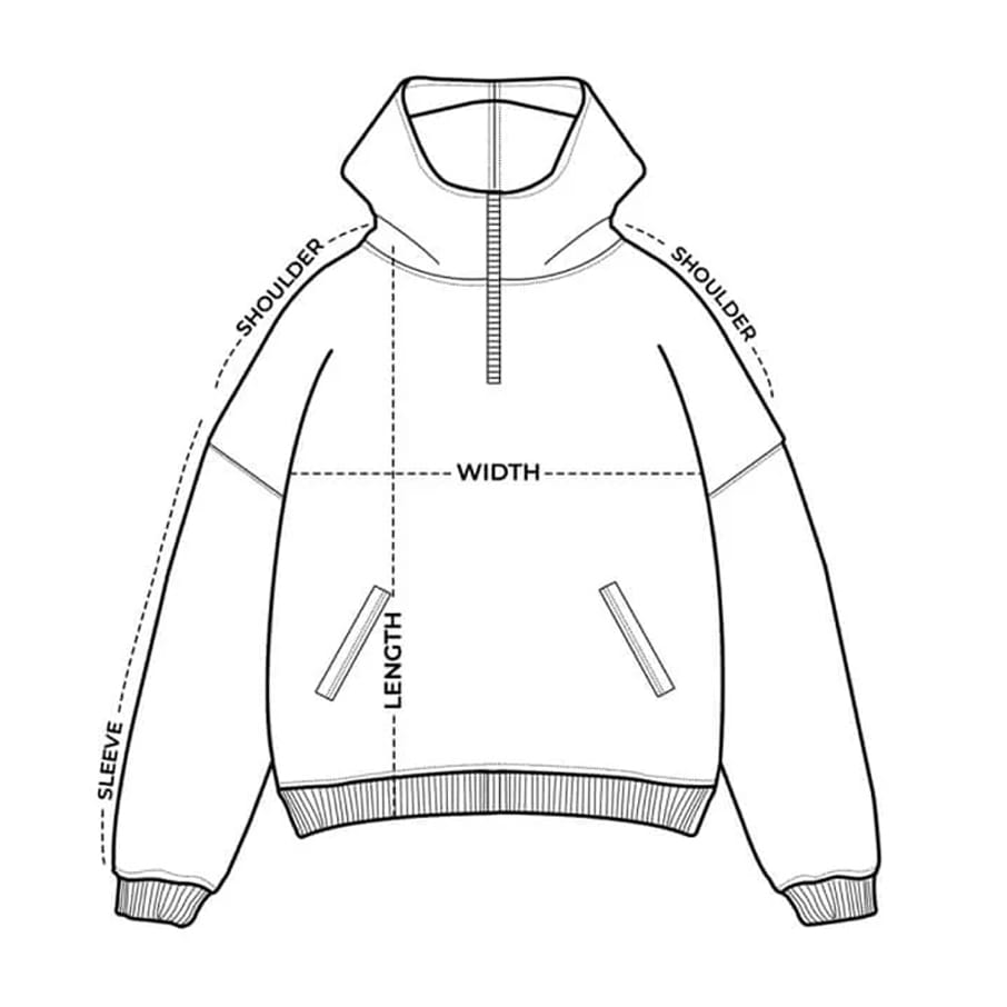 How to measure a quarter zip hoodie