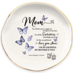 Grateful Daughter Personalized Name Round Shape Jewelry Dish Gift For Mom 1