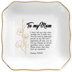 Heartfelt Message Jewelry Dish Custom Name Gift For Mom