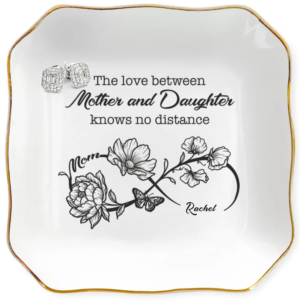Infinity Love Personalized Name Square Shape Jewelry Dish Gift For Mom