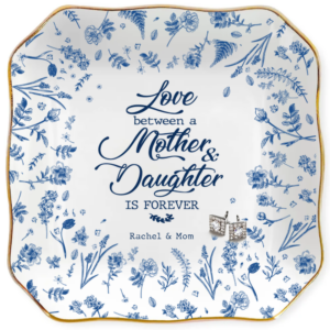Mother and Daughter Forever Personalized Name Square Shape Jewelry Dish Gift For Mom