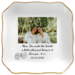 Personalized Photo Message Jewelry Dish Gift For Mom Custom Picture Keepsake 1