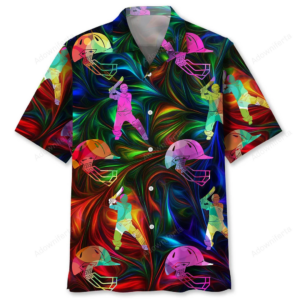 Front view of a cricket color shirt featuring vibrant colors and playful cricket-themed graphics.