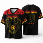 Front view of the personalized Germany Bundesadler mesh jersey featuring a bold black and red design.