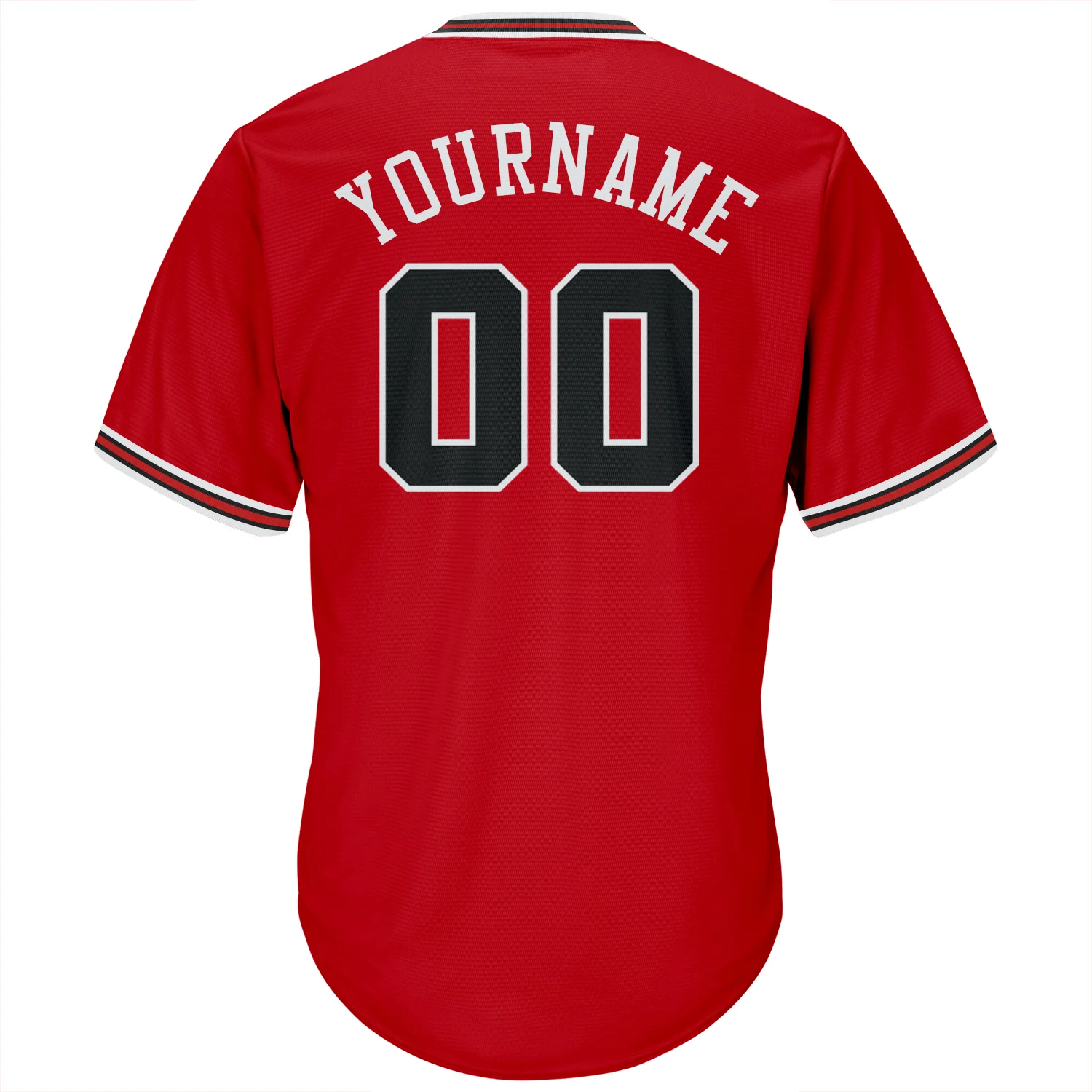 Red Black White Throwback Rib Knit Baseball Jersey Action shot of a player in the red black white throwback jersey sliding into home plate.