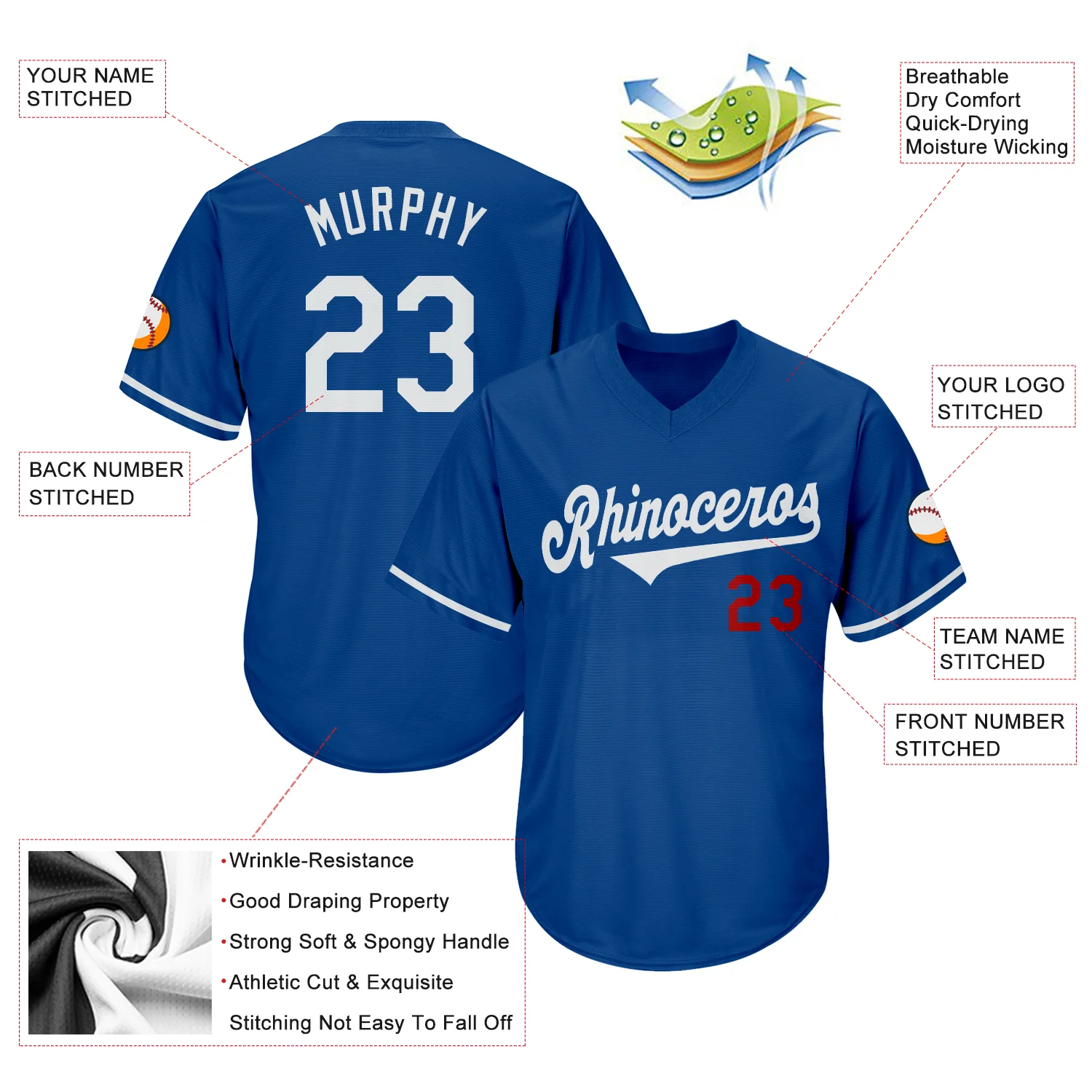 Royal White Red Authentic Throwback Baseball Jersey Lifestyle shot wearing the royal white red authentic throwback jersey, perfect for game day or casual outings.