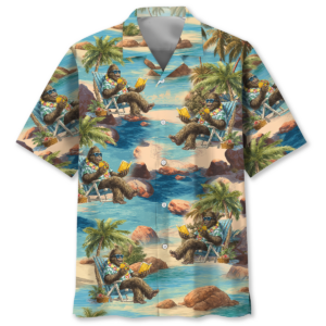Funny Bigfoot Beach Taco Hawaiian Shirt