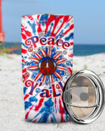 Peace Y'all Sunflower America Tie Dye Insulated Tumbler - 20oz 30oz 40oz