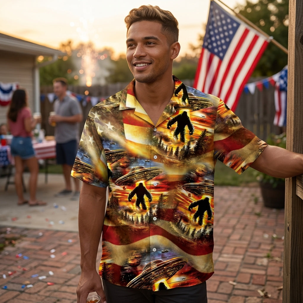 Bigfoot Legend America UFO Hawaiian Shirt Bigfoot Legend America UFO Hawaiian Shirt - Image 10