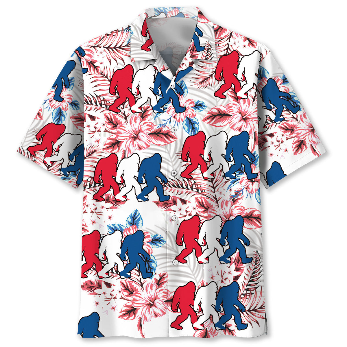 Funny Bigfoot USA Hawaiian Shirt Funny Bigfoot USA Hawaiian Shirt