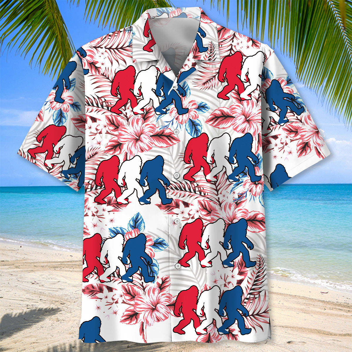 Funny Bigfoot USA Hawaiian Shirt Funny Bigfoot USA Hawaiian Shirt - Image 2