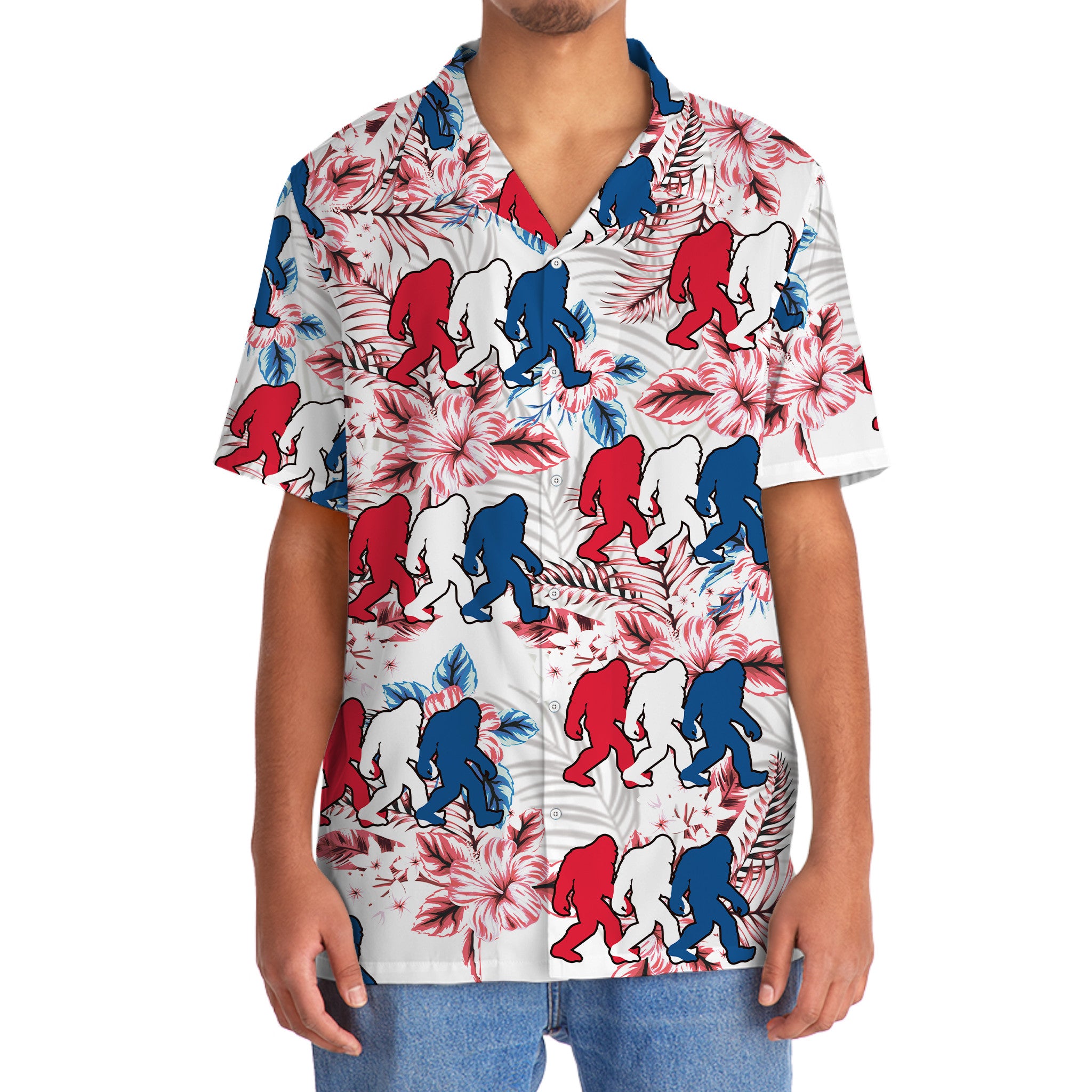 Funny Bigfoot USA Hawaiian Shirt Funny Bigfoot USA Hawaiian Shirt - Image 5
