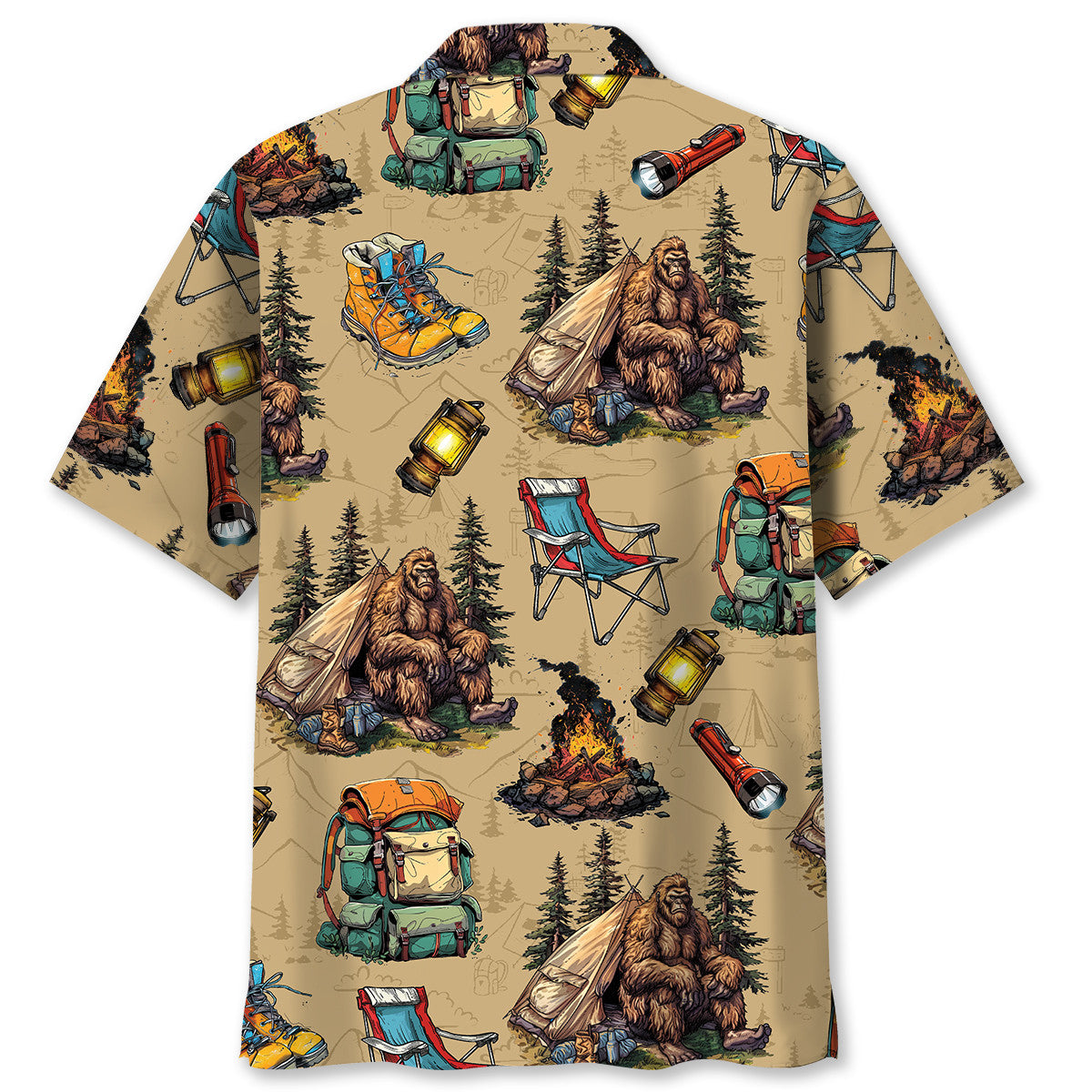 Bigfoot Camping Vintage Hawaiian Shirt Bigfoot Camping Vintage Hawaiian Shirt - Image 3