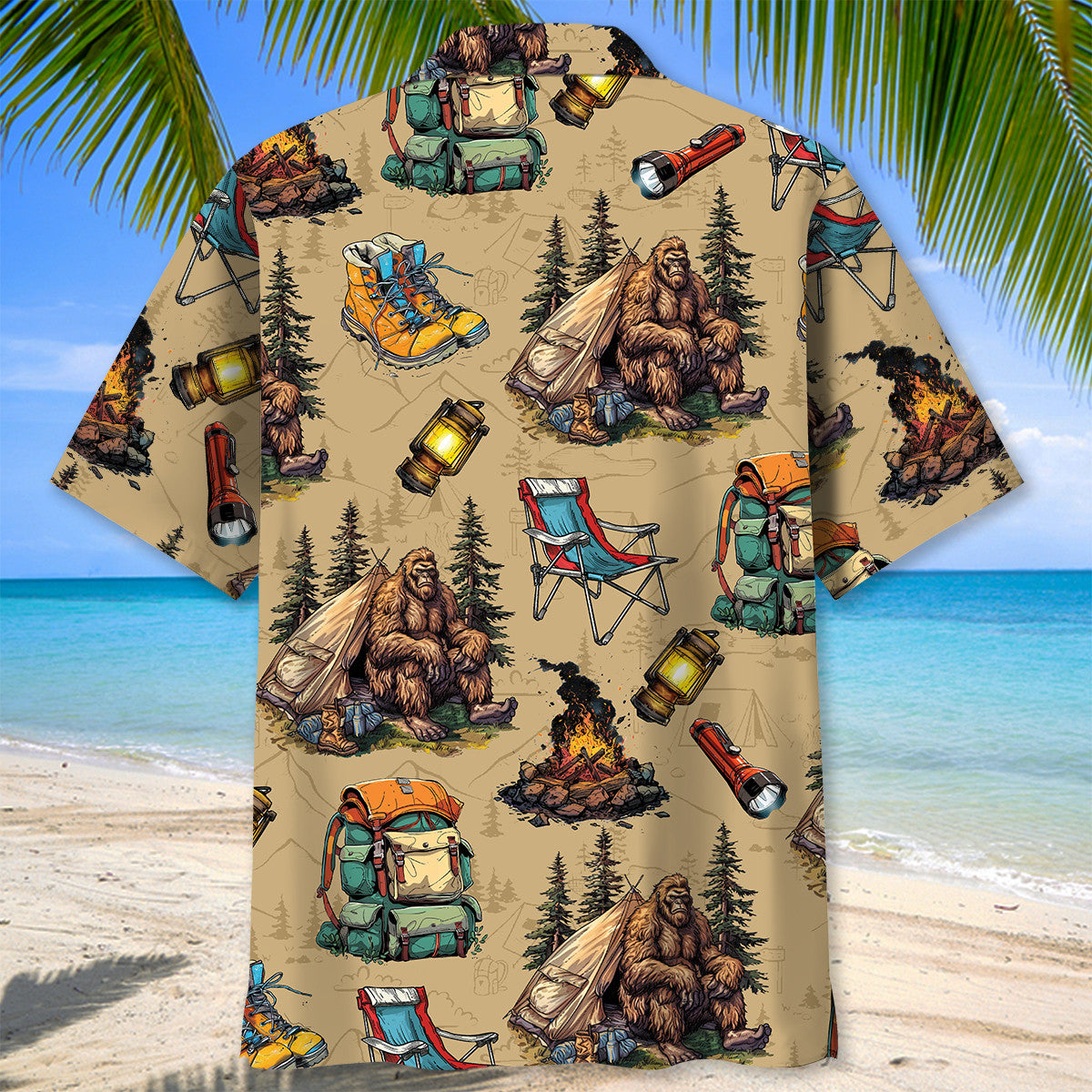 Bigfoot Camping Vintage Hawaiian Shirt Bigfoot Camping Vintage Hawaiian Shirt - Image 4