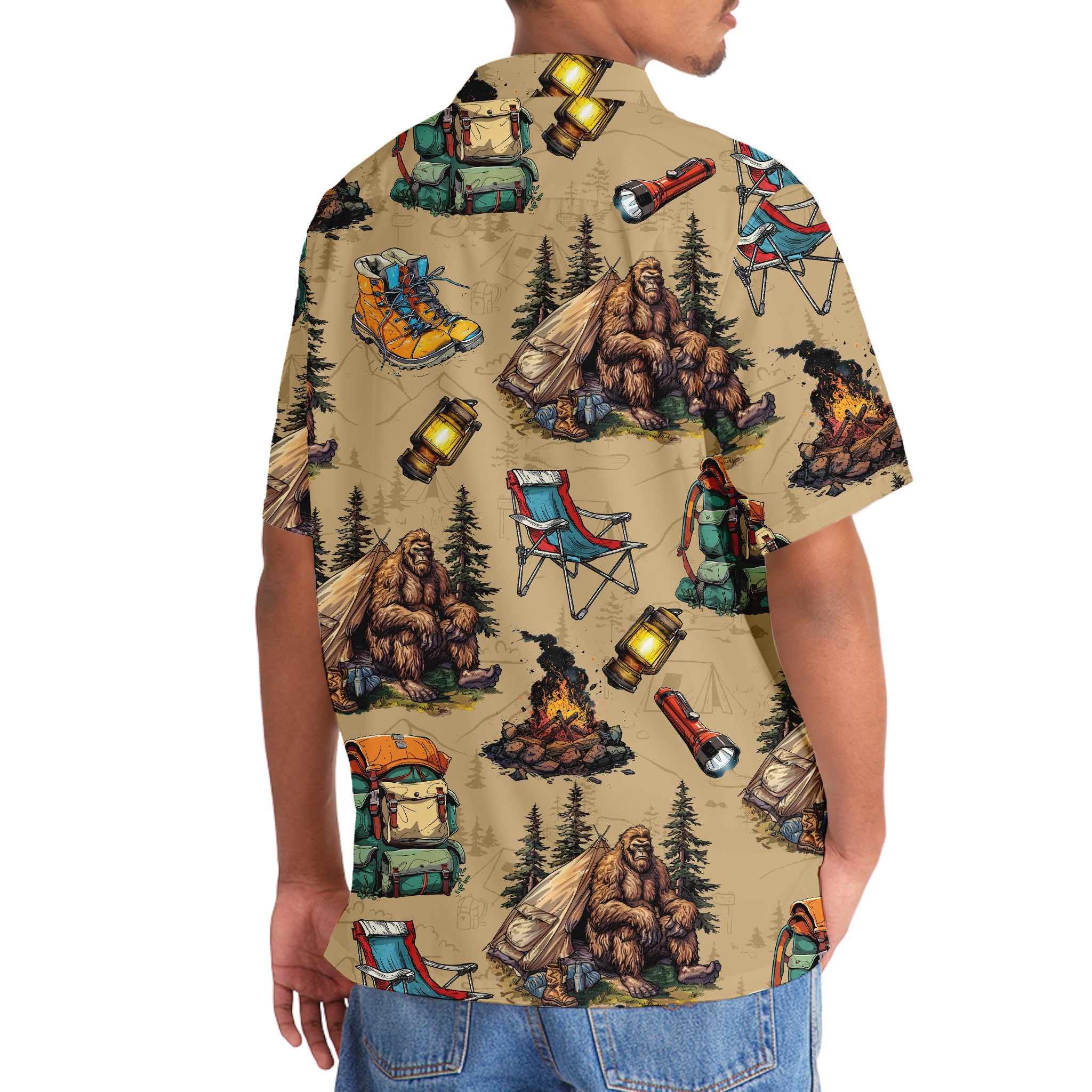 Bigfoot Camping Vintage Hawaiian Shirt Bigfoot Camping Vintage Hawaiian Shirt - Image 6