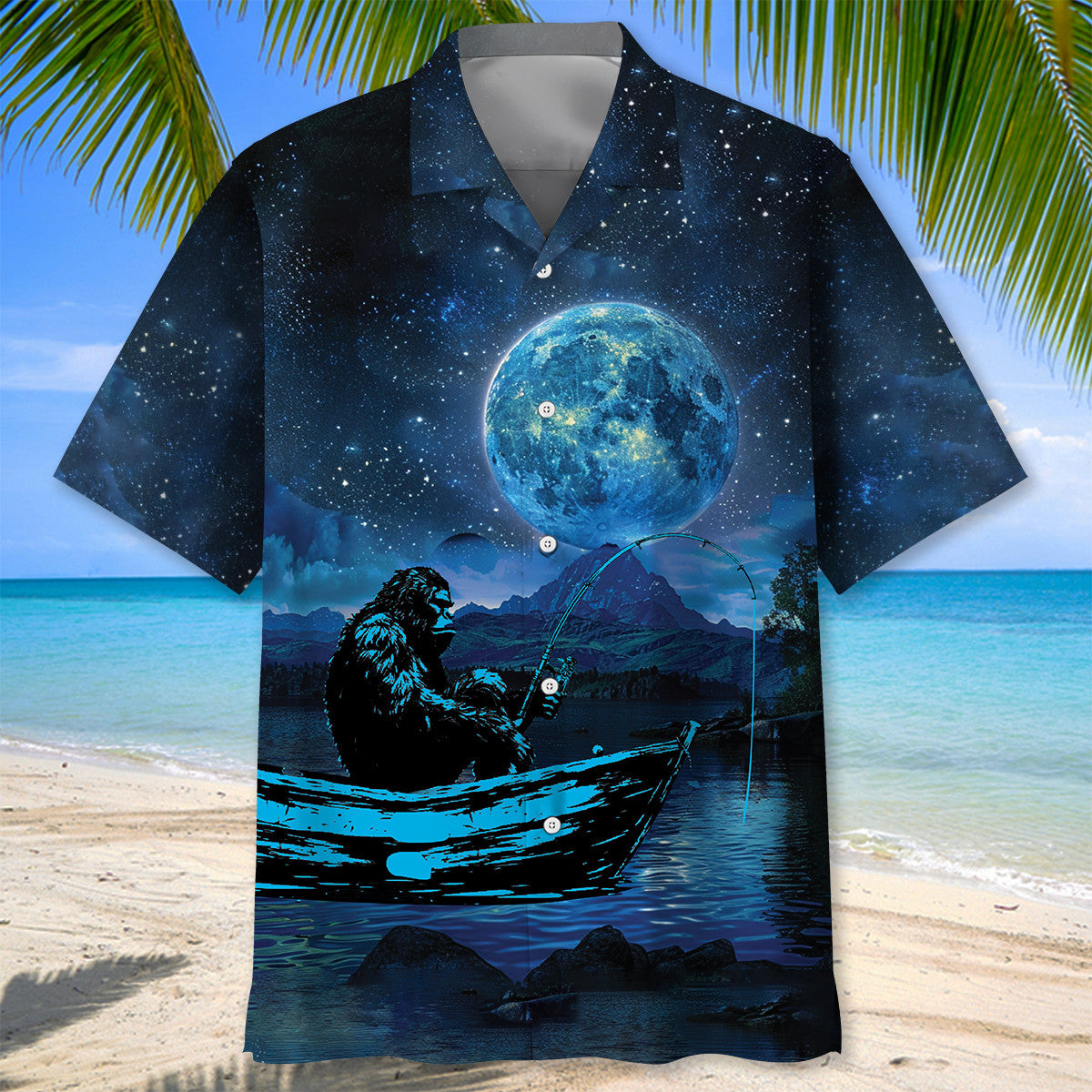Bigfoot Fishing Relax Hawaiian Shirt Bigfoot Fishing Relax Hawaiian Shirt - Image 2