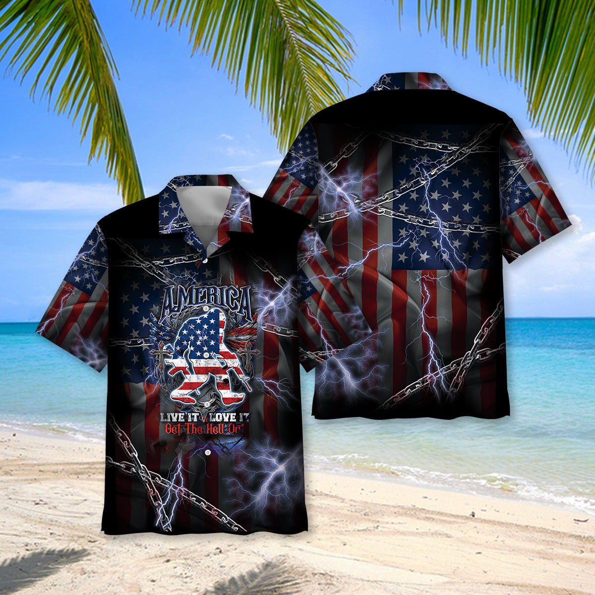 Bigfoot America Love It or Leave It Hawaiian Shirt Bigfoot America Love It or Leave It Hawaiian Shirt - Image 7