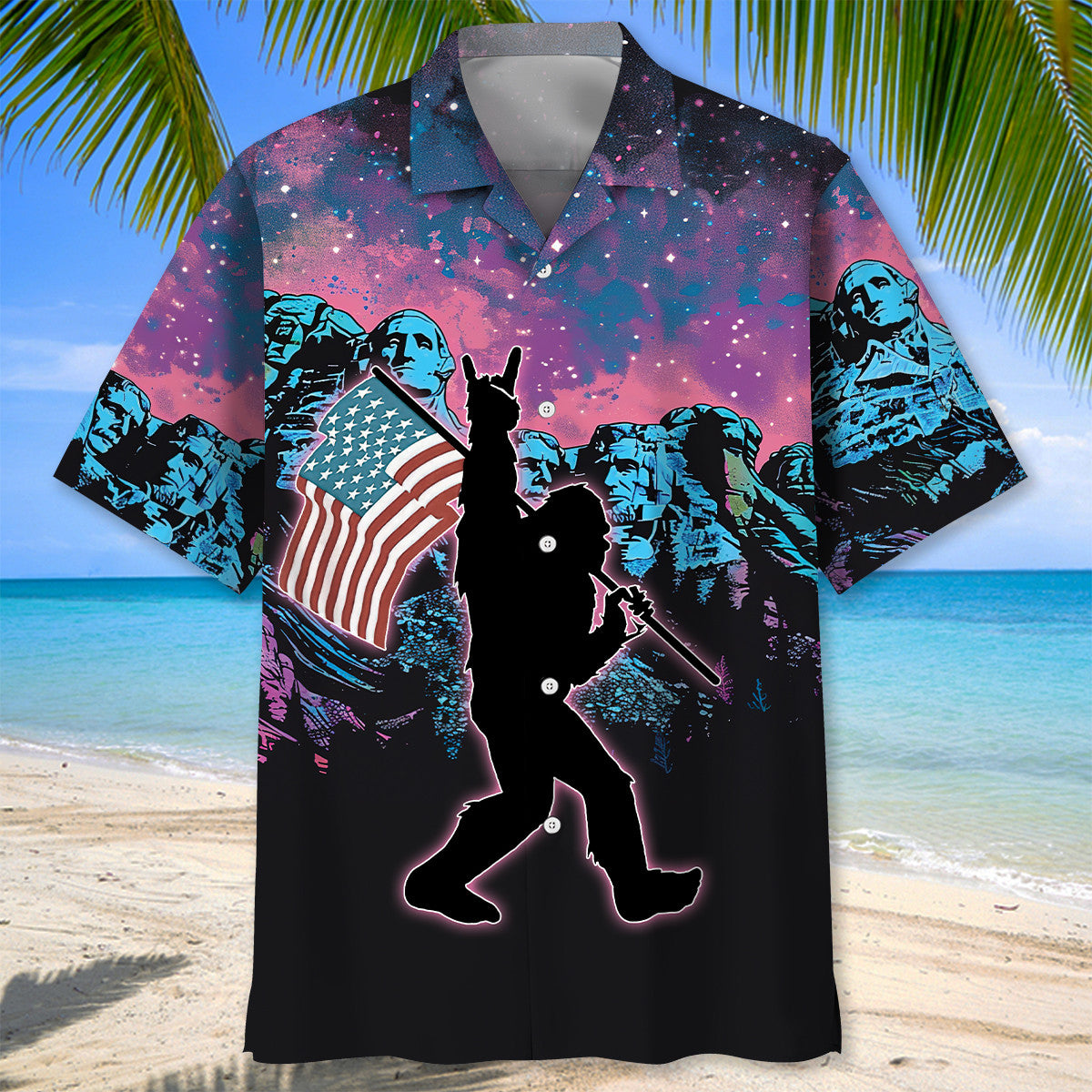Bigfoot American Proud Hawaiian Shirt Bigfoot American Proud Hawaiian Shirt - Image 2