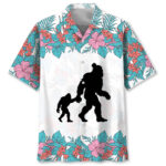 Bigfoot Hibiscus Floral Hawaiian Shirt