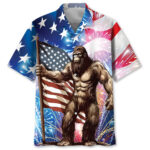 Strong Bigfoot Patriotic Hawaiian Shirt
