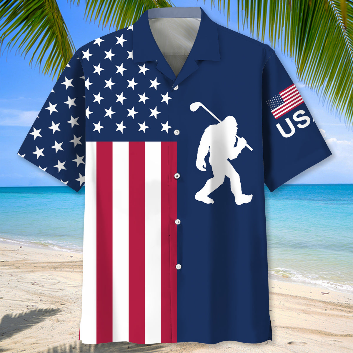 Bigfoot Is a Golfer America Hawaiian Shirt Bigfoot Is a Golfer America Hawaiian Shirt - Image 2