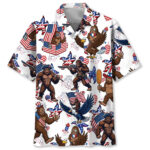Bigfoot Starfish Patriotic Hawaiian Shirt