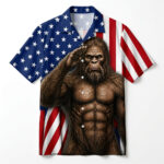 Bigfoot America Patriot Funny Hawaiian Shirt