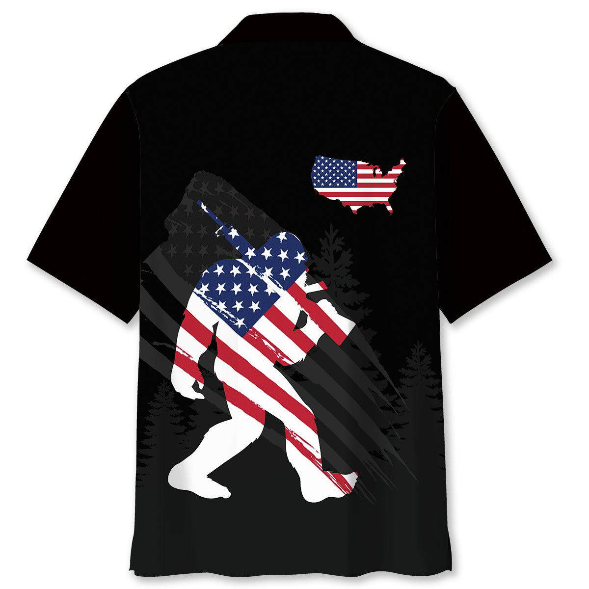 Bigfoot Patriotic USA Flag Hawaiian Shirt Bigfoot Patriotic USA Flag Hawaiian Shirt - Image 2
