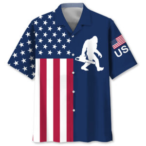 America Bigfoot Chainsaw Hawaiian Shirt