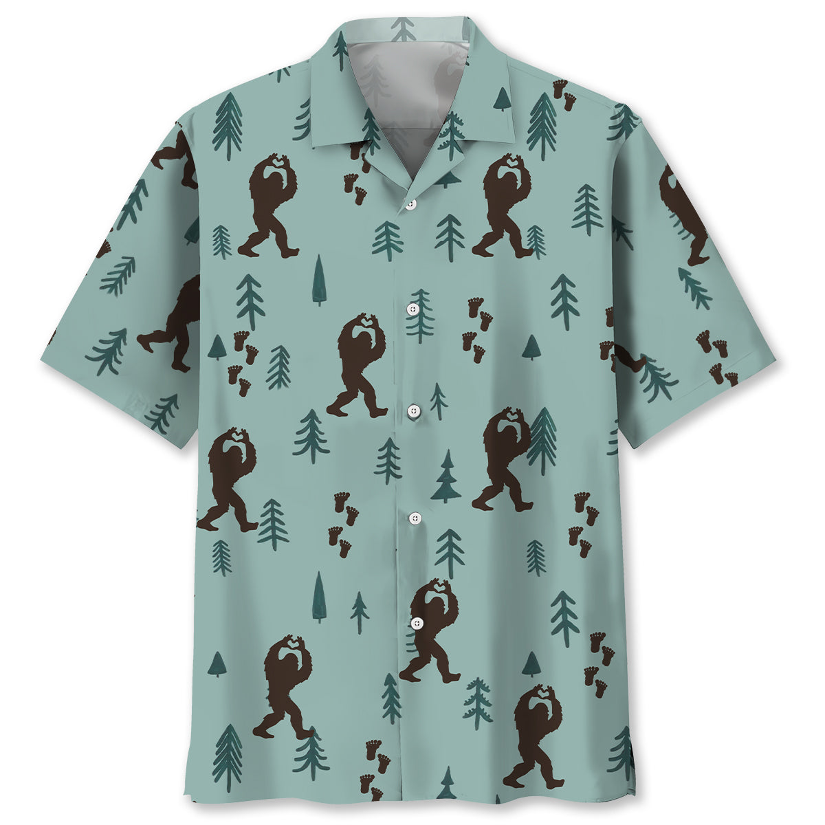 Bigfoot Silhouette Hawaiian Shirt Bigfoot Silhouette Hawaiian Shirt