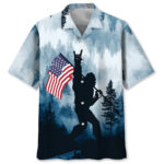 Bigfoot Patriotic Hawaiian Shirt
