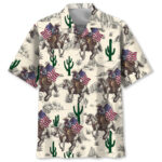 Patriotic Bigfoot Cowboy Hawaiian Shirt