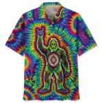 Bigfoot Neon Energy Flow Hawaiian Shirt