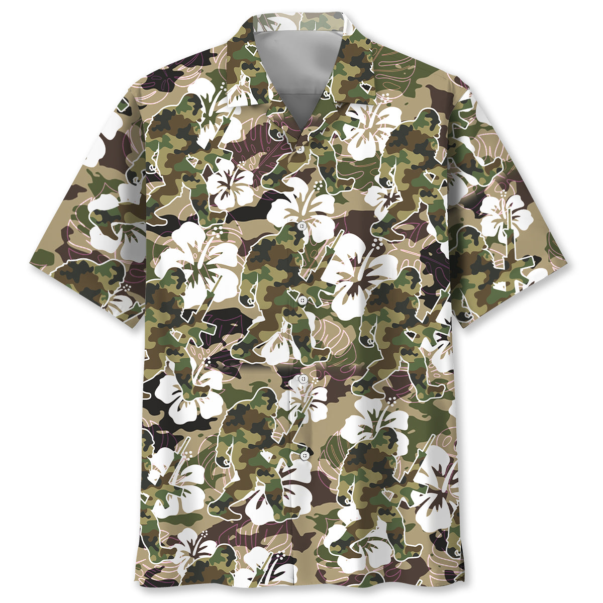 Bigfoot Hunter Camo Hawaiian Shirt Bigfoot Hunter Camo Hawaiian Shirt