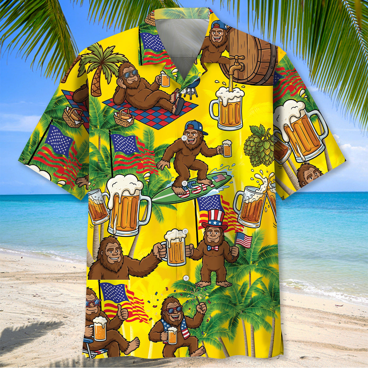 Bigfoot Beer America Funny Hawaiian Shirt Bigfoot Beer America Funny Hawaiian Shirt - Image 2