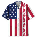 Patriotic Bigfoot USA Flag Hawaiian Shirt