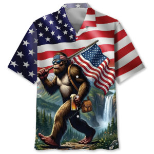 Bigfoot Freedom Hawaiian Shirt