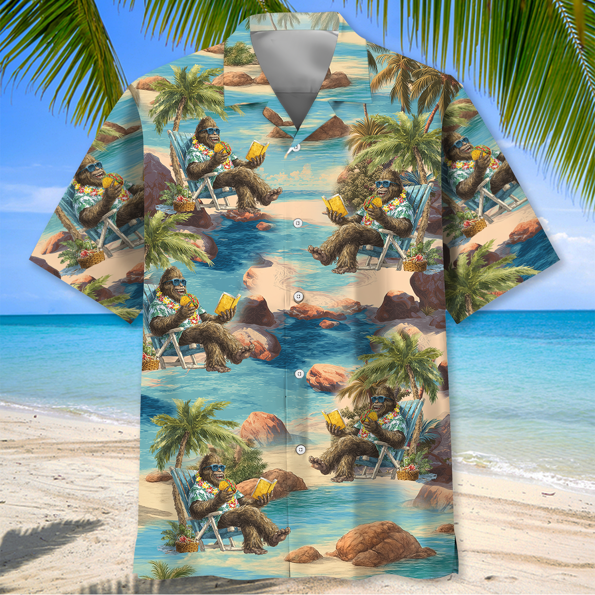 Funny Bigfoot Beach Taco Hawaiian Shirt Funny Bigfoot Beach Taco Hawaiian Shirt - Image 2
