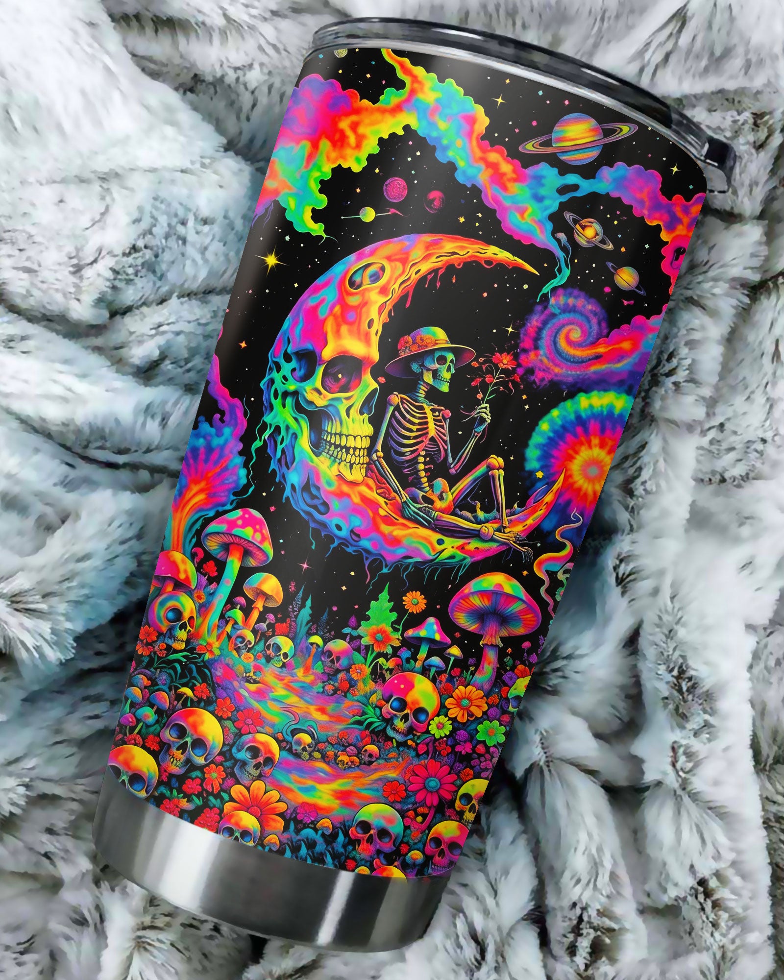 HIPPIE SKULL PSYCHEDELIC TUMBLER HIPPIE SKULL PSYCHEDELIC TUMBLER - Image 3