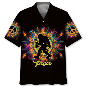 Bigfoot Psychedelic Peace Hawaiian Shirt