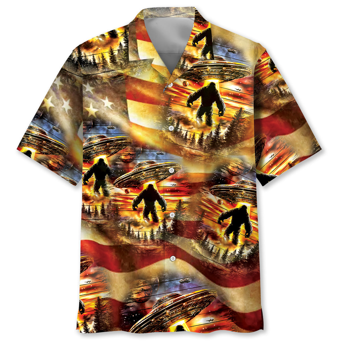 Bigfoot Legend America UFO Hawaiian Shirt Bigfoot Legend America UFO Hawaiian Shirt