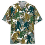 Bigfoot Moss Green Tropical Hawaiian Shirt