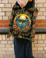 Front view of the HELLO DARKNESS MY OLD FRIEND DRAGONFLY TOTE BAG showcasing vibrant colors and intricate design.