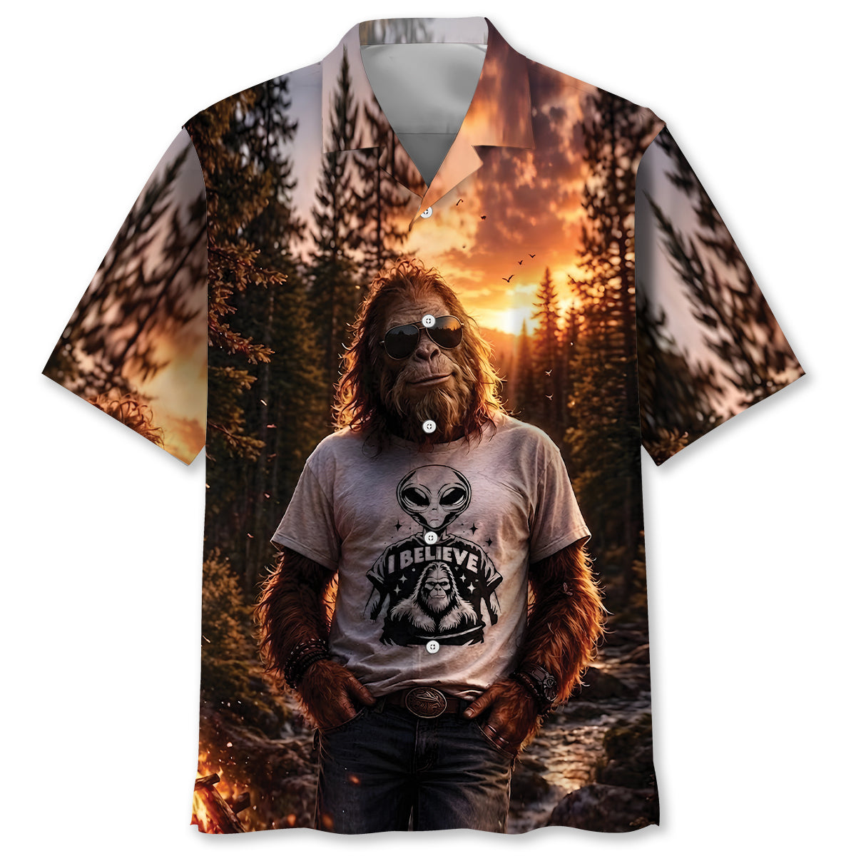 Bigfoot I Believe Hawaiian Shirt Bigfoot I Believe Hawaiian Shirt