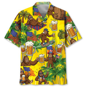 Bigfoot Beer America Funny Hawaiian Shirt