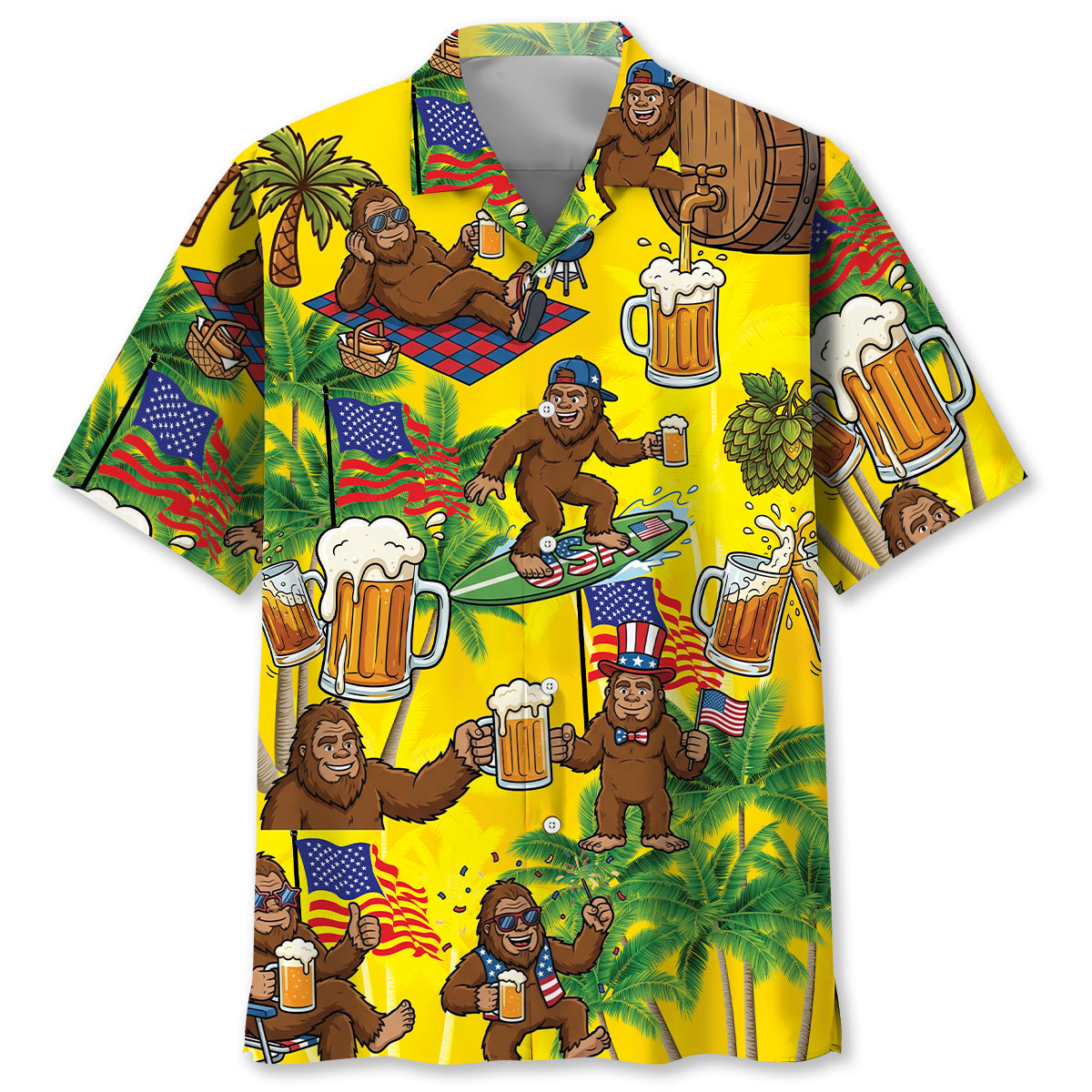 Bigfoot Beer America Funny Hawaiian Shirt Bigfoot Beer America Funny Hawaiian Shirt