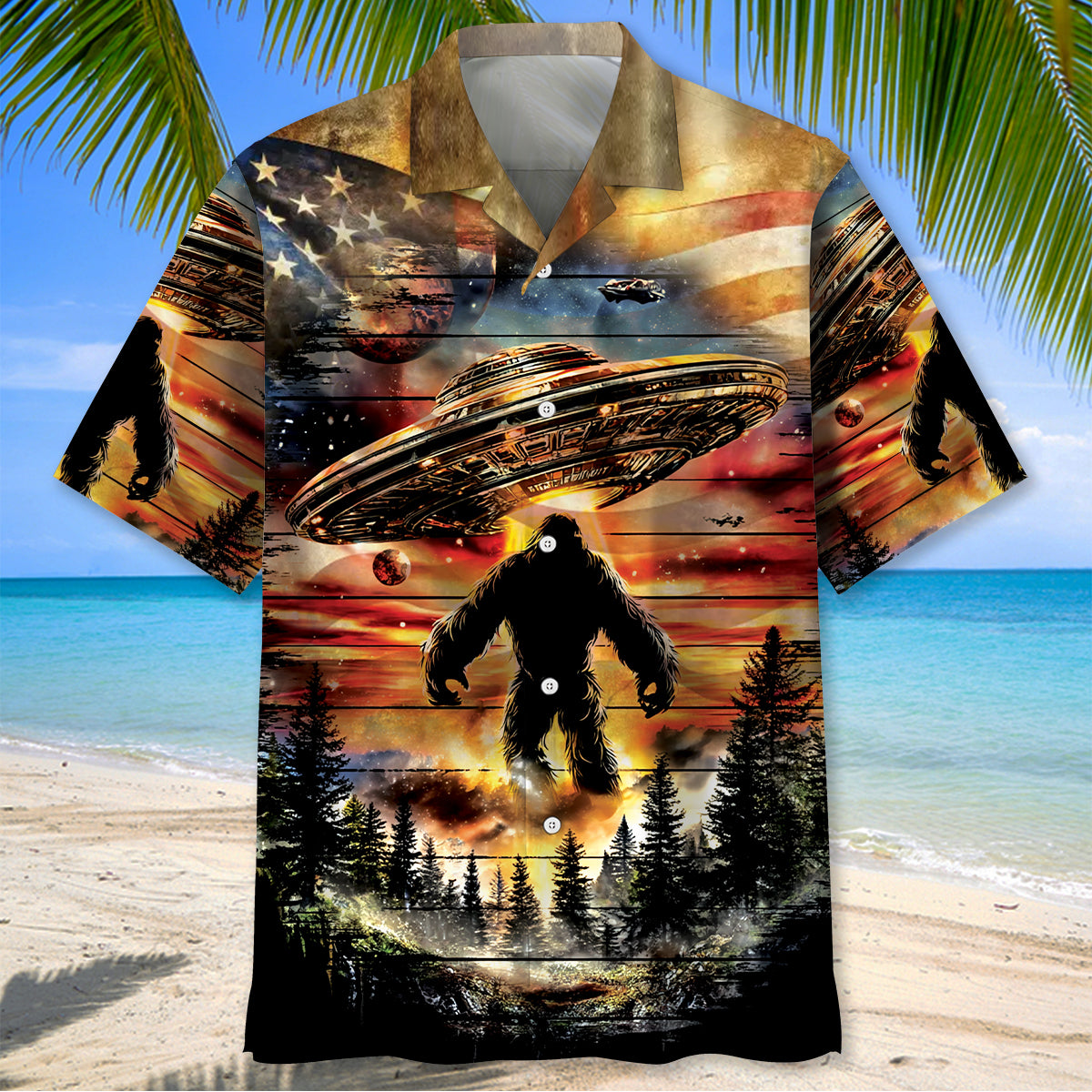 Bigfoot Legend America Hawaiian Shirt Bigfoot Legend America Hawaiian Shirt - Image 2