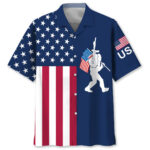 America Bigfoot Patriot Hawaiian Shirt