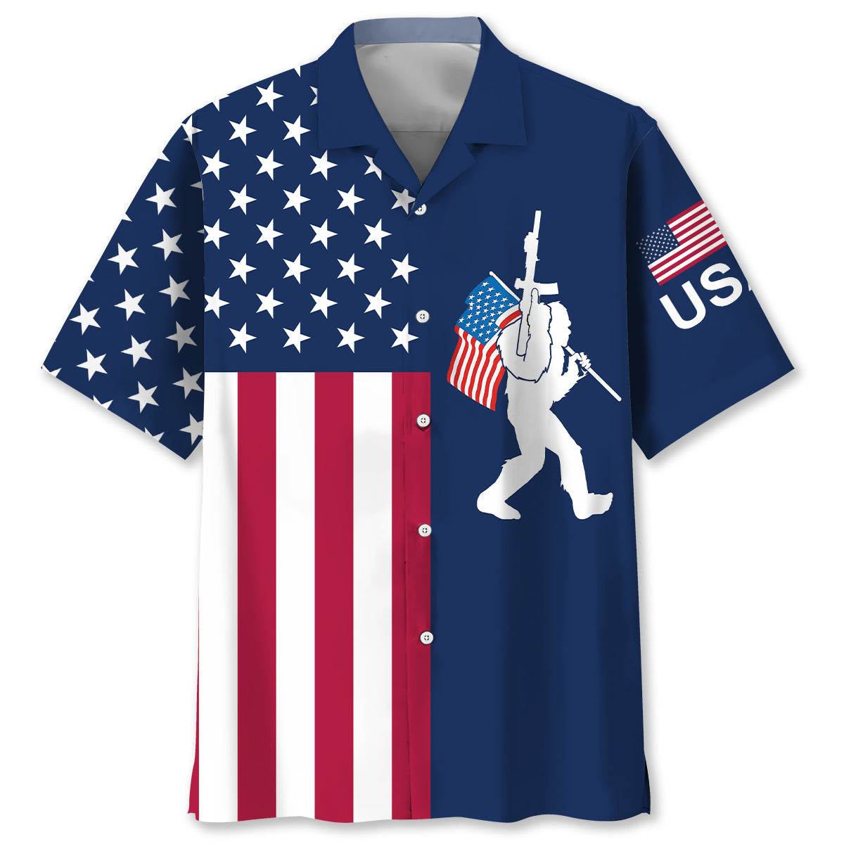 America Bigfoot Patriot Hawaiian Shirt America Bigfoot Patriot Hawaiian Shirt